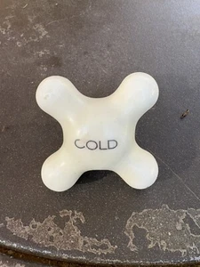 VINTAGE/ANTIQUE PORCELAIN  "Cold" Cross Faucet Knob Replacement/Parts - Picture 1 of 3