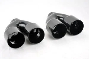 Puntas de escape dobles 4" estilo cuádruple negro brillante para Chevy Camaro 2010-2012 - Imagen 1 de 6