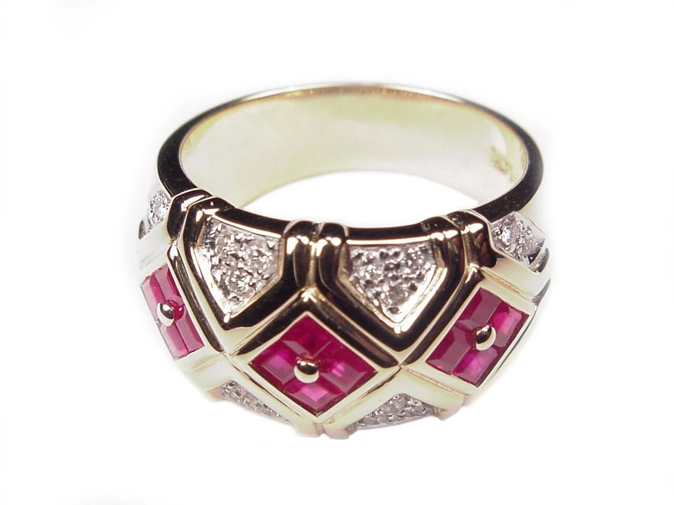 Ruby and Diamond 14k Gold Ring - Image 1 of 1