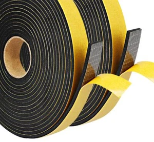 2 Rolls Door And Window Insulation Tapeweather Stripping Foam Seal Tape3/4in W X - Picture 1 of 7