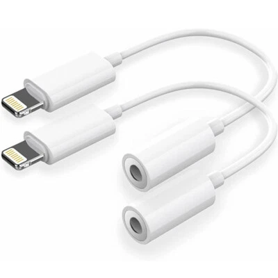2X For iPhone Headphone lot Adapter Jack 8Pin to 3.5mm Aux Cord Dongle Converter - Image 1 of 4
