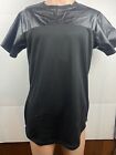 Unrestrained Seamless Short Sleeve T Shirt Black Leather Sleeves Men’s Size S