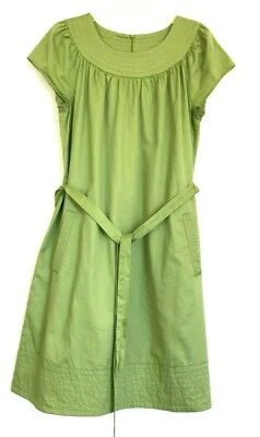 Vestido recto Mossimo para mujer verde adornado con cinturón 100 % algodón talla M   Foto 1 de 4