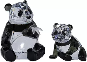Cristallo Swarovski Mamma Panda e Cucciolo 900918 annual edition 2008 scs Pandas - Foto 1 di 3