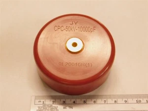 JY China CPC-50kV-10.000pF / D80-H29-D16-M5 .01uF 50kV Condensatore manopola 80mm - Foto 1 di 1