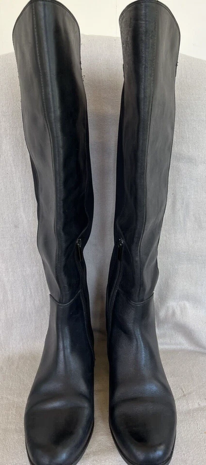 Botas de montar sobre la rodilla de cuero negro y lycra elástica 9,5 Bandolino Chieri Foto 1 de 4