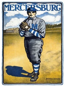 5894.Mercersburg early baseball player Sport Poster.Home room interior design - Picture 1 of 1