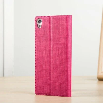 Sony Xperia XA Ultra case Feitenn Premium Flip Leather PU Stand Kickstand Card  - Image 1 of 2