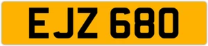 EJZ 680 E 3x3 DATELESS PRIVATE NUMBER PLATE EM EMM EMMA EVE EVA EUAN ERIC ELA ED - Picture 1 of 1