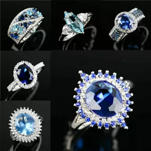 Rings Elegant Size 6-10 Jewelry Women Wedding Ring Cubic Zirconia - Picture 1 of 34