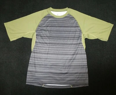 Bontrager Hombre Gris y Verde Rayas Estampado Elástico Bicicleta/Ciclismo Jersey Talla M Foto 1 de 3