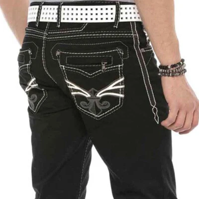 Pantalones de mezclilla para hombre Cipo & Baxx MEXICALI punto grueso corte recto CD585 todas las tallas Foto 1 de 4