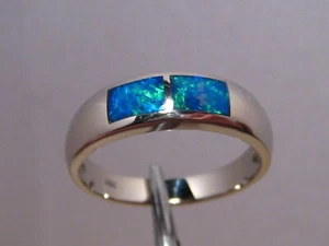Opal Ring, massiv 18 Karat Weißgold, Größe 8, Brillant blau & grün - Bild 1 von 13