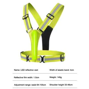 LED Running Vest USB Rechargeable Reflective Glowing Straps High Visibility - Picture 1 of 28