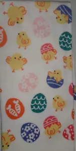 FULL UNCUT EASTER CHICKS and EGGS Print Cotton Kitchen Towel - Picture 1 of 2