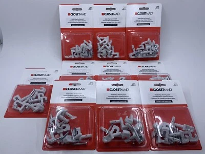 LOTE DE 10 - Clips de pared ClosetMaid para anclajes de paneles de yeso #76610 paquetes grises de 7 Foto 1 de 4