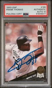 Frank Thomas 1993 Leaf Signed Baseball Card #195 Auto Graded PSA 10 - Picture 1 of 1