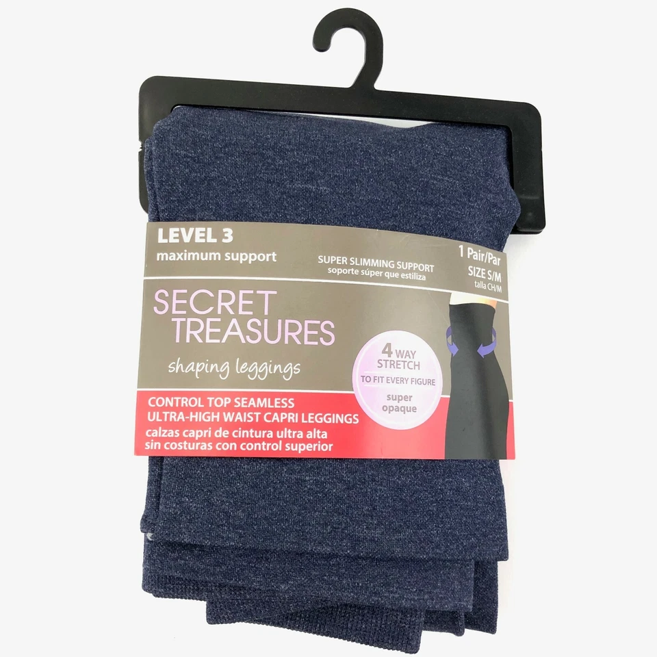 Secret Treasures Size S/m Control Top Level 3 Denim Shaping Capri Leggings