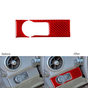 Red Carbon Fiber Interior Headlight Switch Panel Cover For Chevrolet Sonic 12-16 - Picture 1 of 9