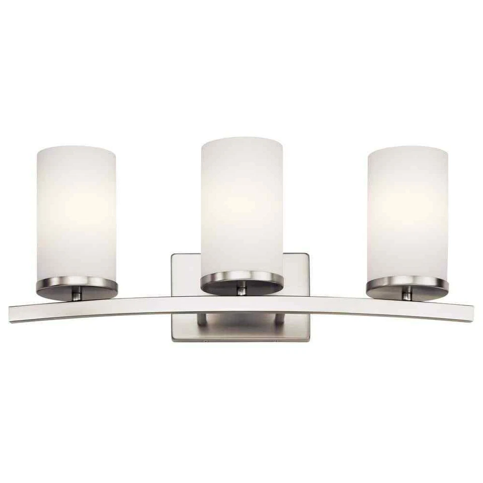 Kichler 45497NI Crosby Vanity 3 Light Incandescent 300 Watts Brushed Nickel
