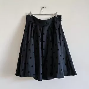 Black Polka Dot Skirt Review Velvet Swiss Dot Full Skirt 90s y2k - Picture 1 of 13