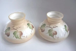 VTG. FOLIAGE THEMED PAINTED LAMP SHADES: SET OF 2 - Picture 1 of 2