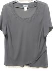 Sporgo women Plus size 24W Black BLING blouse short sleeve Lot#1