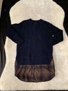 AllSaints Womens Blue Knit Merino Wool Estra Jumper Sweater Dress Size XS LS - Picture 1 of 7