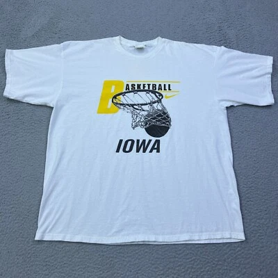 VTG Nike Iowa Basketball Shirt XXL White Tag Hawkeyes Crew Swoosh Double Sided T - Image 1 of 4
