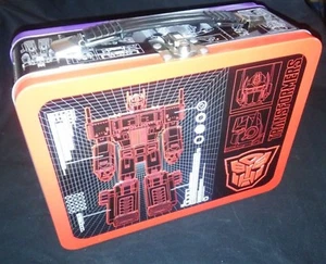 TRANSFORMERS - Purple & Red Large Tin Tote / Metal Lunch Box - Picture 1 of 3