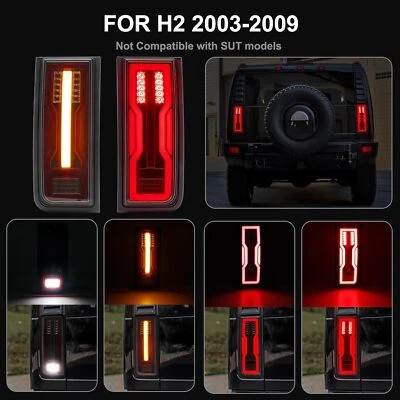 Smoked LED Tail Brake Turn Signal Reversing Light For 2003-2009 Hummer H2 SUV  - Image 1 of 4