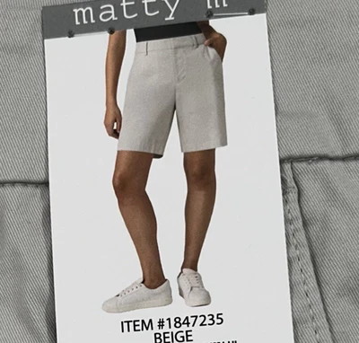 Pantalones cortos chinos Matty M para mujer, beige (gris), talla XXL Foto 1 de 4