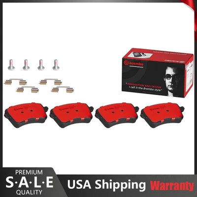 Juego de pastillas de freno de disco cerámicas traseras Brembo OE con herrajes para Audi Q5 S4 S5 SQ5 Foto 1 de 4