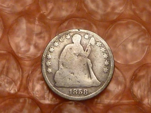 1858 O Seated Liberty Silver Half Dime #DD - Bild 1 von 2