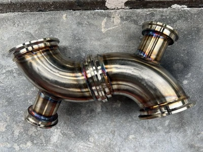 3英寸V波段90度不锈钢涡轮肘管至44毫米废气门入口 — 第 1/4 张图片