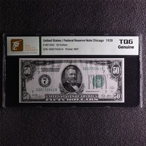 1928 Federal Reserve Notes Chicago 50 Dollars Fr#2100G - Picture 1 of 4