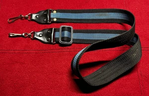 Vintage Retro Neck & Shoulder Camera Strap Black w/ Blue Stripe - Picture 1 of 5