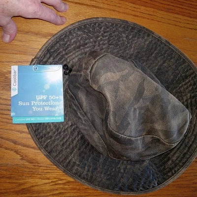 Шляпа Coolibar Kids Outback Boonie для рыбалки на солнце походная L/XL 24 дюйма Chamo UPF 50+ - Изображение 1 из 4