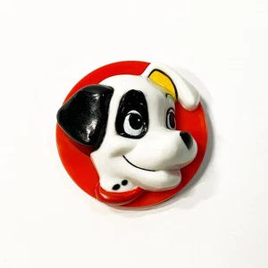 Imán de nevera de plástico vintage 1991 Disney 101 Dálmatas parche perro - Imagen 1 de 2