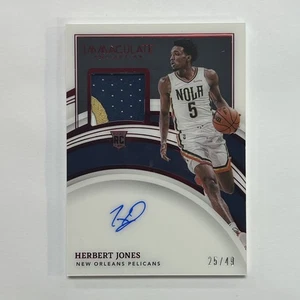 Herbert Jones 2021-22 Immaculate Rookie Patch Auto Red /49 #126 Pelicans SH - Bild 1 von 2
