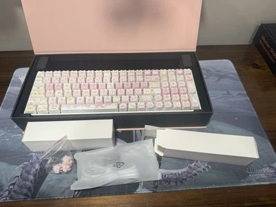 ZORNHER ZH100 Wireless Cat Mechanical Keyboard,98% Pink Cute Creamy Keyboard ... - Image 1 of 4