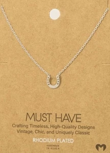 Mini Horseshoe Pendant Necklace by Must Have Silver in Color Equestrian Jewelry - Picture 1 of 2