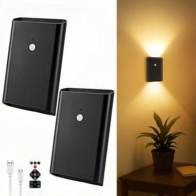 Luz de pared con sensor de movimiento a batería: juego de apliques de pared recargables de 5000 mAh  Foto 1 de 4