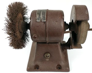 Vintage Miniatur Tischschleifer Schärfgerät Juwelier EMC Racine WI Gusseisen FUNKTIONIERT - Bild 1 von 15