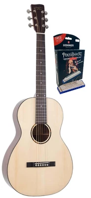 Guitarra acústica tamaño salón Recording King RP-G6, paquete Hohner Pentaharp Foto 1 de 4