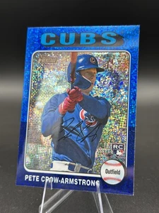 2024 Topps Heritage Pete Crow-Armstrong Chrome Blue Sparkle Refractor RC #177 - Picture 1 of 2