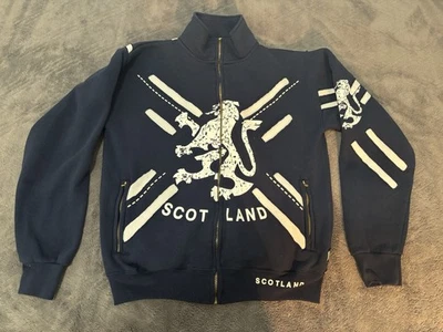 Scotland Lion Rampant Men’s S Rugby Jacket Navy Zip Up Retro Heritage Streetware - Image 1 of 4