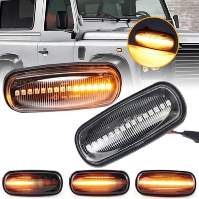 2PCS LED Side Marker Lamps Amber For Land Rover Defender Freelander Discovery 2 - Изображение 1 из 4