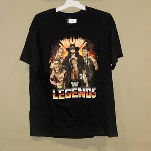 WWE Legends Herren Kurzarm T-Shirt Schwarz Größe Large Neu mit Etikett - Bild 1 von 4