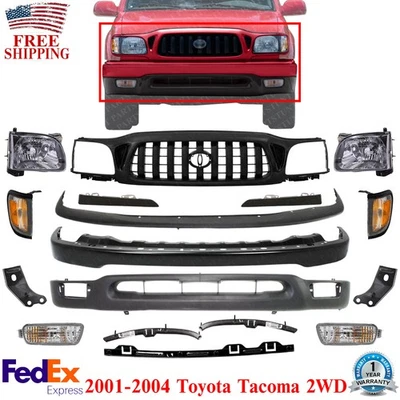 Kit de montaje de parachoques delantero cebado con rejilla para Toyota Tacoma 2001-2004 2x2 Foto 1 de 4